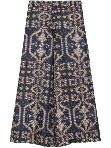 Seiden hose mit print Biyan blau