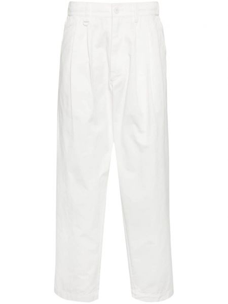 Πλισέ βαμβακερό παντελόνι με ίσιο πόδι Chocoolate λευκό