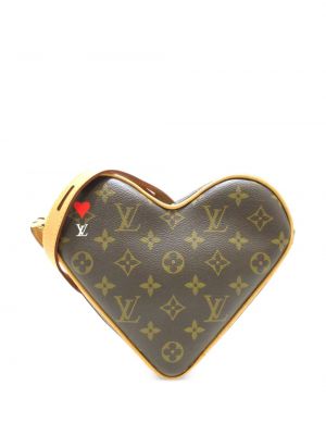 Τσάντα χιαστί με μοτίβο καρδιά Louis Vuitton Pre-owned καφέ