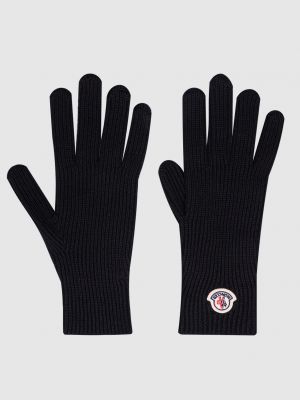 Вовняні рукавички Moncler чорні