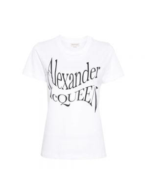 Koszulka z nadrukiem Alexander Mcqueen biała