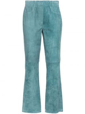 Semišové rovné kalhoty Luisa Cerano modré