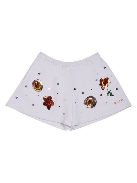 Bomull paljett shorts for jenter Marni Junior hvit