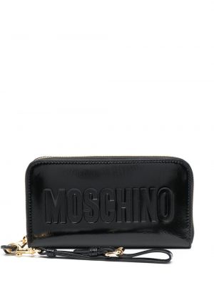 Kožená peněženka Moschino černá