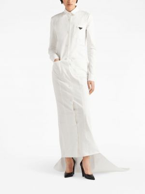 Robe longue Prada blanc