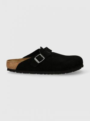 Semišové pantofle Birkenstock černé