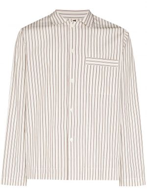 Chemise en coton à rayures Tekla blanc