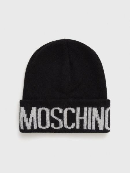 Кашмирена шапка Moschino черно