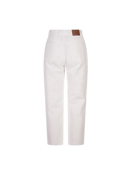 Proste spodnie bawełniane retro Moncler białe