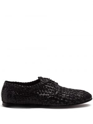 Плетени обувки в стил дерби Dolce & Gabbana черно