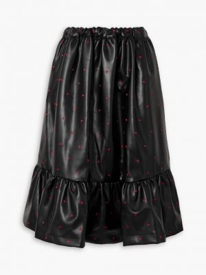 Кожаная юбка с вышивкой в горошек из искусственной кожи Comme Des Garçons
