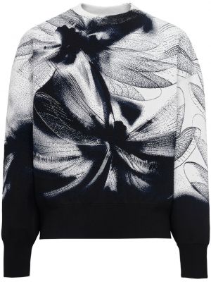 Raštuotas džemperis su abstrakčiu raštu apvaliu kaklu Alexander Mcqueen