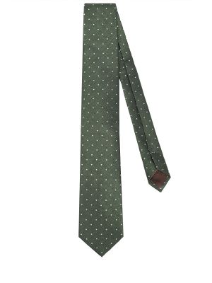 Шелковый галстук Canali зеленый