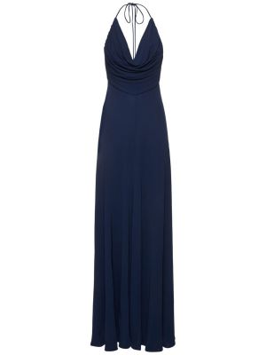 Sukienka długa z dżerseju drapowana z krepy Michael Kors Collection