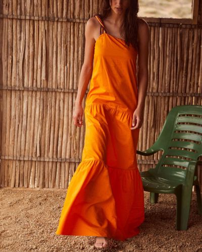 Bavlněné dlouhé šaty Johanna Ortiz oranžové