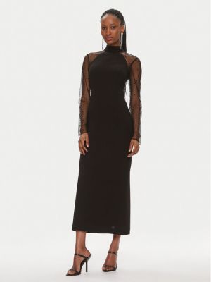 Slim fit koktejlové šaty Karl Lagerfeld černé