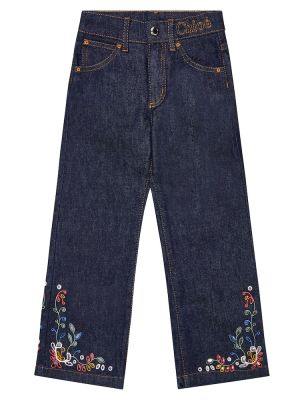 Broderet jeans for piger Chloe Kids blå