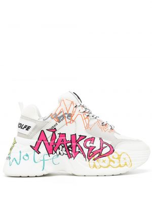 Trykt sneakers Naked Wolfe hvit