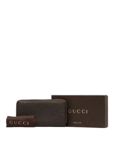 Retro leder geldbörse Gucci Vintage braun