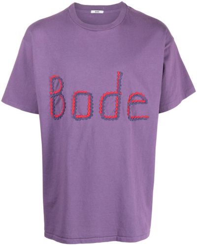 Тениска бродирана Bode виолетово