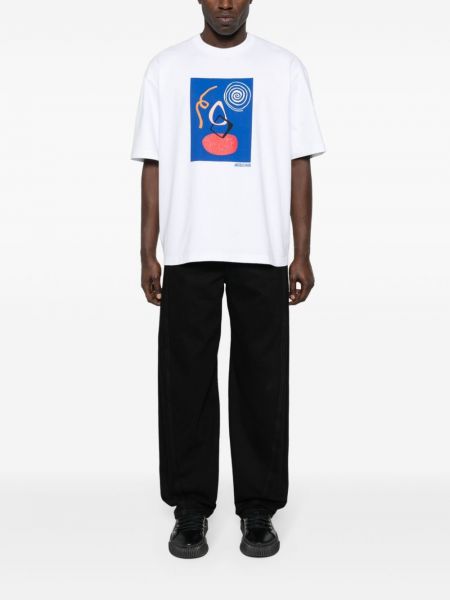 Tričko s potiskem s abstraktním vzorem Jacquemus bílé