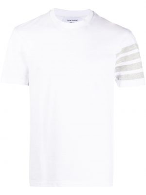 Randig t-shirt Thom Browne vit