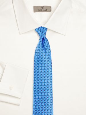 Шелковый галстук в цветочек с принтом Canali синий