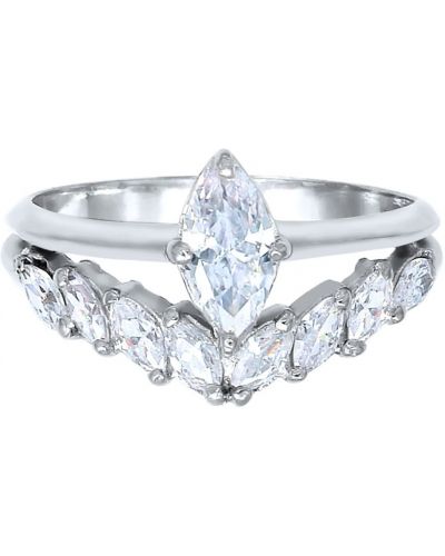 Priehľadný prsteň Elli Premium strieborná