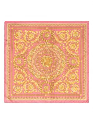Echarpe en soie à imprimé Versace rose