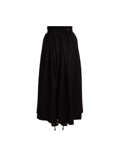 Falda larga de cintura alta de lana Dolce & Gabbana negro