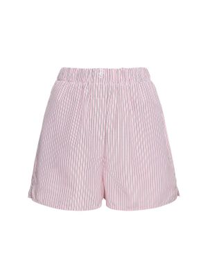 Pantaloni scurți din bumbac The Frankie Shop roz