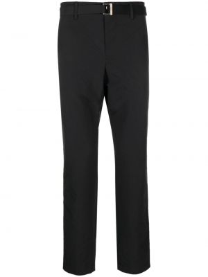 Bavlněné rovné kalhoty Sacai černé