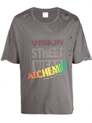 Distressed t-shirt mit print Alchemist