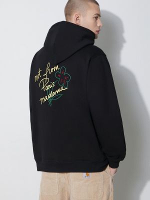 Pamučna hoodie s kapuljačom Drôle De Monsieur crna