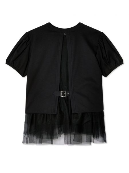 Bluzka bawełniana tiulowa Noir Kei Ninomiya czarna