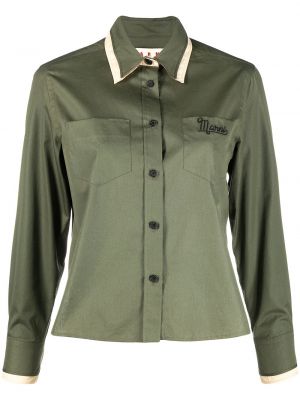 Camisa con bordado Marni verde