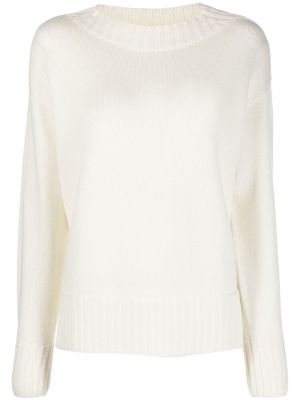 Вълнен пуловер от мерино вълна Drumohr бяло