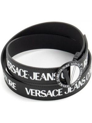 Pasek w paski Versace Jeans Couture czarny