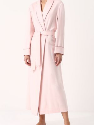 Однотонный кашемировый халат Loro Piana розовый