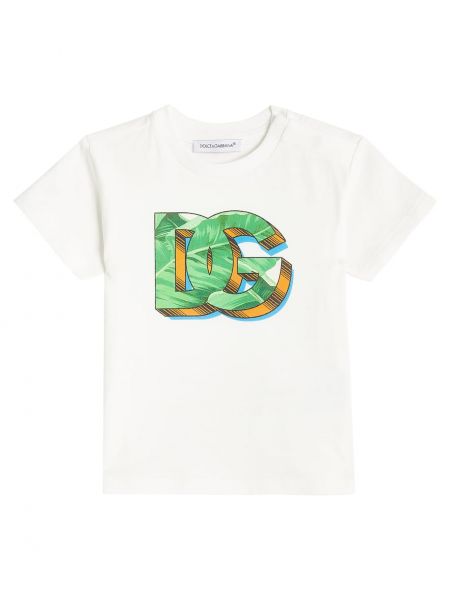 Jersey bomull t-skjorte for jenter Dolce&gabbana Kids hvit