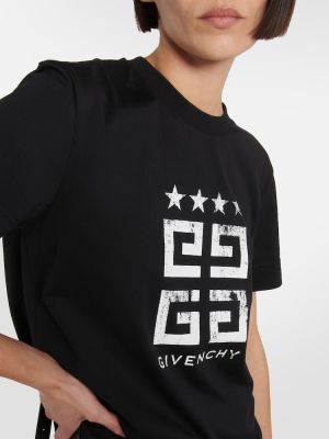 Camiseta de algodón de tela jersey de estrellas Givenchy negro