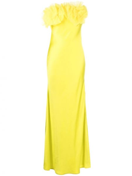 Květinové večerní šaty Rachel Gilbert žluté