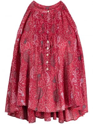 Blusa de cachemir con estampado con estampado de cachemira Isabel Marant étoile rojo