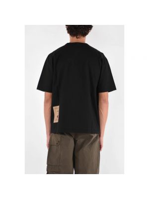 Camiseta de algodón con bolsillos Ten C negro