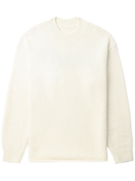 Плетен пуловер с кръгло деколте Jacquemus бежово