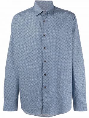 Camisa con estampado Salvatore Ferragamo azul