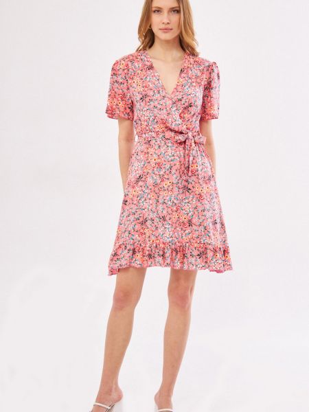 Mini šaty s volánmi Armonika ružová