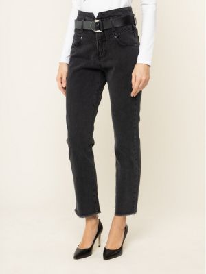Priliehavé džínsy s rovným strihom Guess čierna