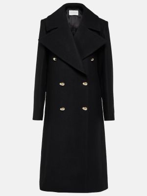 Kašmírový vlnený kabát Nina Ricci čierna