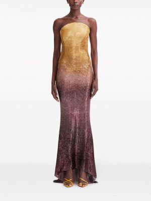 Sukienka wieczorowa z cekinami z koralikami Oscar De La Renta